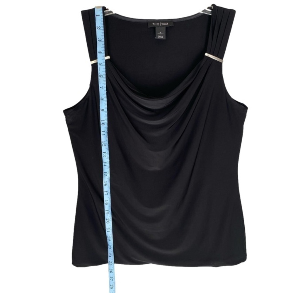 WHITE HOUSE/BLACK MARKET Sleeveless Top Lightweight Black Womens Size M - Picture 7 of 11